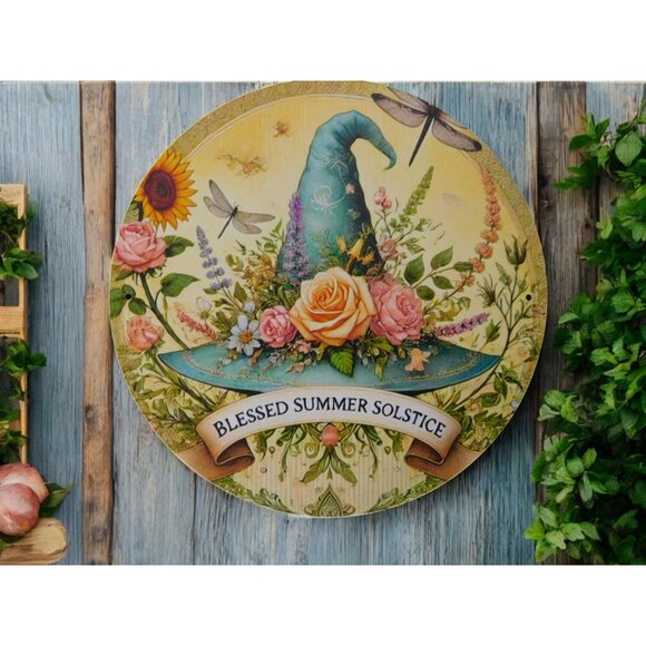 unbranded Other - Blessed Summer Solstice Metal Tin Sign 8x8 Pagan Litha Decor